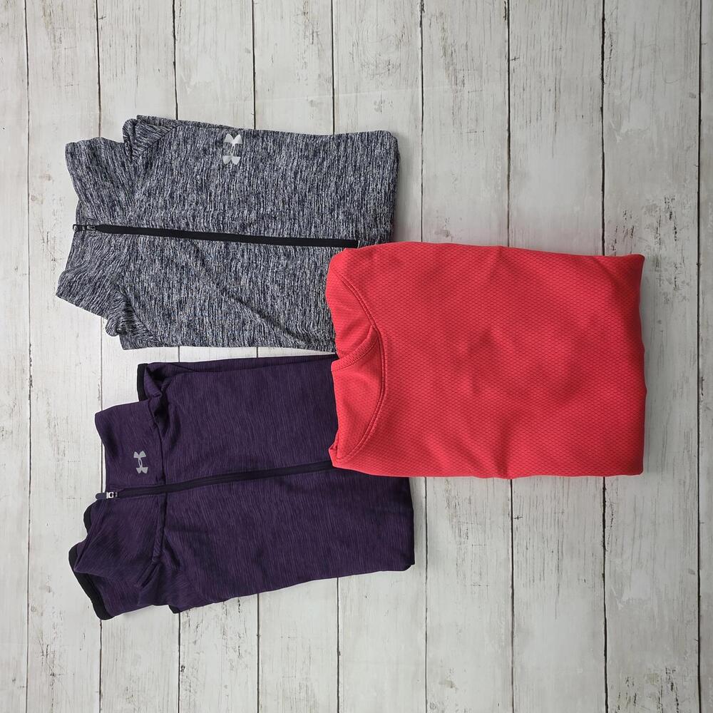 Under Armour Women's Long Sleeve Half-Zip Activewear Top Medium - set of 3